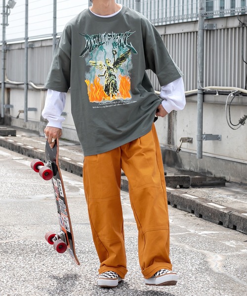 Perushu(ペルーシュ)の「ユーズドライクロックTシャツ(Tシャツ/カットソー・メンズ・ホワイト/チャコールグレー/ダークグリーン・MEDIUM/LARGE)」の14枚目の写真