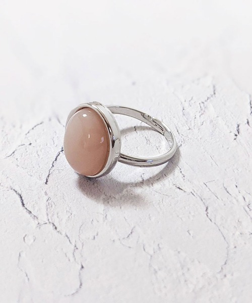 BROTHERHOOD（ブラザーフッド）の「【earyear】オーバルストーン リング シルバー（リング・レディース・ピンク/グレー/オレンジ/ホワイト/アイボリー/ブルー/クリア/グリーン・FREE）」の6枚目の写真