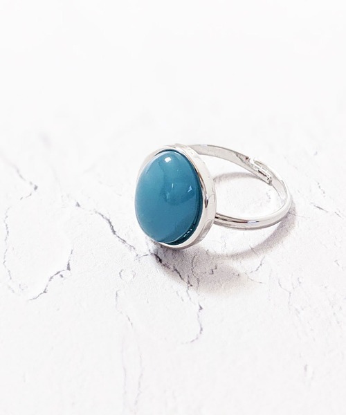 BROTHERHOOD（ブラザーフッド）の「【earyear】オーバルストーン リング シルバー（リング・レディース・ピンク/グレー/オレンジ/ホワイト/アイボリー/ブルー/クリア/グリーン・FREE）」の5枚目の写真