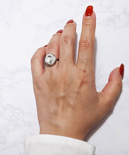 BROTHERHOOD（ブラザーフッド）の「【earyear】オーバルストーン リング シルバー（リング・レディース・ピンク/グレー/オレンジ/ホワイト/アイボリー/ブルー/クリア/グリーン・FREE）」の10枚目の写真