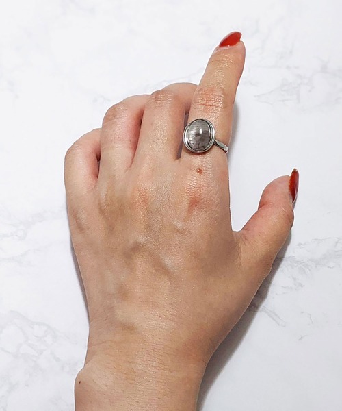 BROTHERHOOD（ブラザーフッド）の「【earyear】オーバルストーン リング シルバー（リング・レディース・ピンク/グレー/オレンジ/ホワイト/アイボリー/ブルー/クリア/グリーン・FREE）」の12枚目の写真