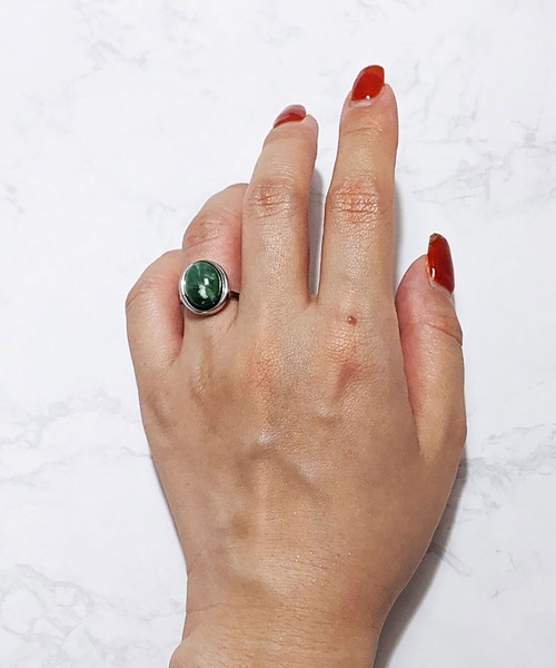 BROTHERHOOD（ブラザーフッド）の「【earyear】オーバルストーン リング シルバー（リング・レディース・ピンク/グレー/オレンジ/ホワイト/アイボリー/ブルー/クリア/グリーン・FREE）」の13枚目の写真