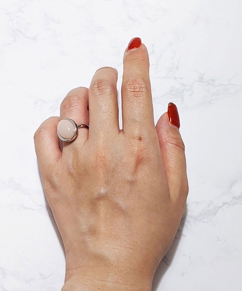 BROTHERHOOD（ブラザーフッド）の「【earyear】オーバルストーン リング シルバー（リング・レディース・ピンク/グレー/オレンジ/ホワイト/アイボリー/ブルー/クリア/グリーン・FREE）」の15枚目の写真