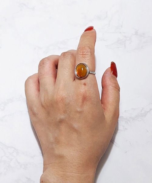 BROTHERHOOD（ブラザーフッド）の「【earyear】オーバルストーン リング シルバー（リング・レディース・ピンク/グレー/オレンジ/ホワイト/アイボリー/ブルー/クリア/グリーン・FREE）」の16枚目の写真