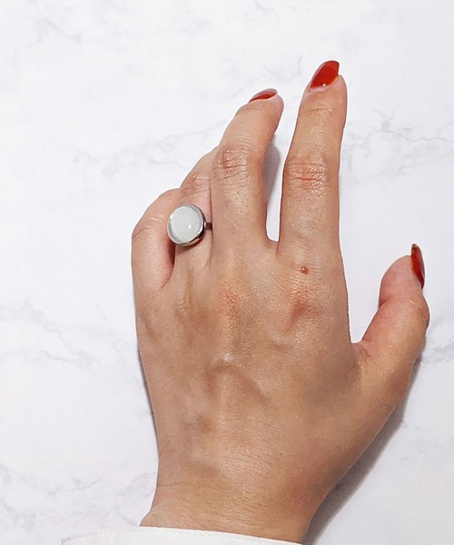 BROTHERHOOD（ブラザーフッド）の「【earyear】オーバルストーン リング シルバー（リング・レディース・ピンク/グレー/オレンジ/ホワイト/アイボリー/ブルー/クリア/グリーン・FREE）」の17枚目の写真