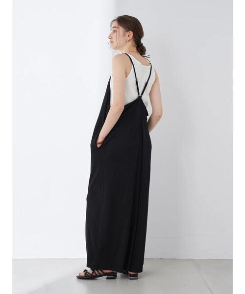 YECCA VECCA（イェッカヴェッカ）の「・ドライタッチイージーサロペット＊（サロペット/オーバーオール・レディース・ブラック/グリーン/カーキ・FREE）」の10枚目の写真