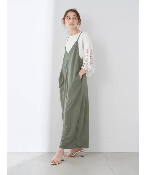 YECCA VECCA（イェッカヴェッカ）の「・ドライタッチイージーサロペット＊（サロペット/オーバーオール・レディース・ブラック/グリーン/カーキ・FREE）」の17枚目の写真