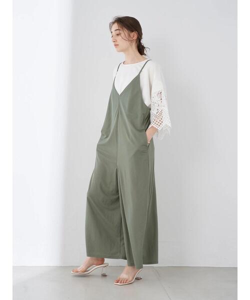 YECCA VECCA（イェッカヴェッカ）の「・ドライタッチイージーサロペット＊（サロペット/オーバーオール・レディース・ブラック/グリーン/カーキ・FREE）」の18枚目の写真