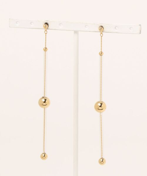 SALON（サロン）の「【日本製】真鍮 クリアパイプ×メタルボールピアス（ピアス（両耳用）・レディース・ゴールド系その他/ゴールド系その他2/ゴールド・FREE）」の5枚目の写真