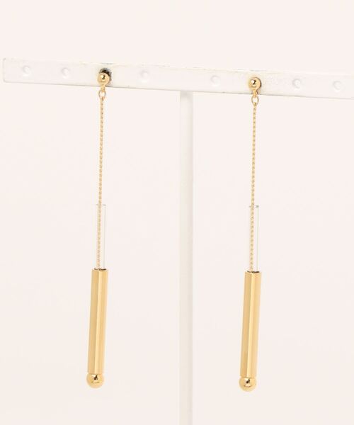 SALON（サロン）の「【日本製】真鍮 クリアパイプ×メタルボールピアス（ピアス（両耳用）・レディース・ゴールド系その他/ゴールド系その他2/ゴールド・FREE）」の8枚目の写真