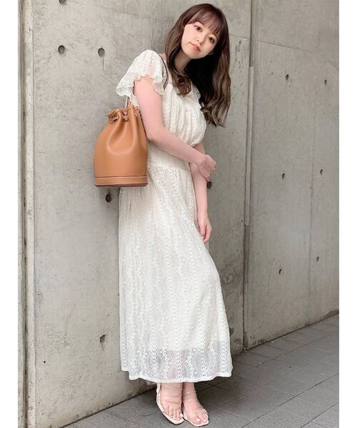 dazzlin（ダズリン）の「フリルスリーブレースワンピース（ワンピース・レディース・オフホワイト/ブラック/ブルー・FREE）」の5枚目の写真