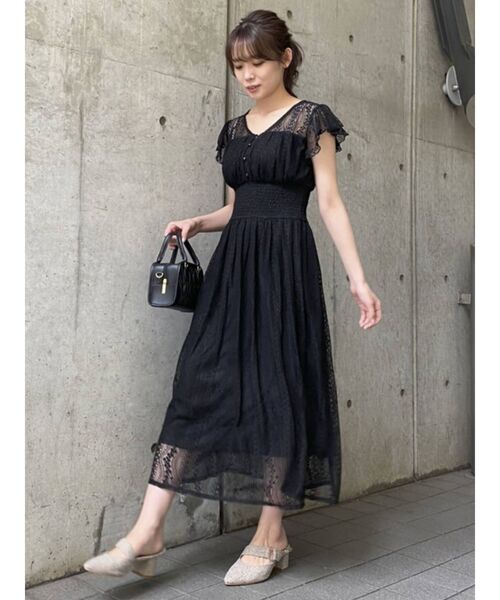 dazzlin（ダズリン）の「フリルスリーブレースワンピース（ワンピース・レディース・オフホワイト/ブラック/ブルー・FREE）」の7枚目の写真