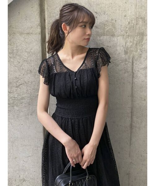 dazzlin（ダズリン）の「フリルスリーブレースワンピース（ワンピース・レディース・オフホワイト/ブラック/ブルー・FREE）」の8枚目の写真