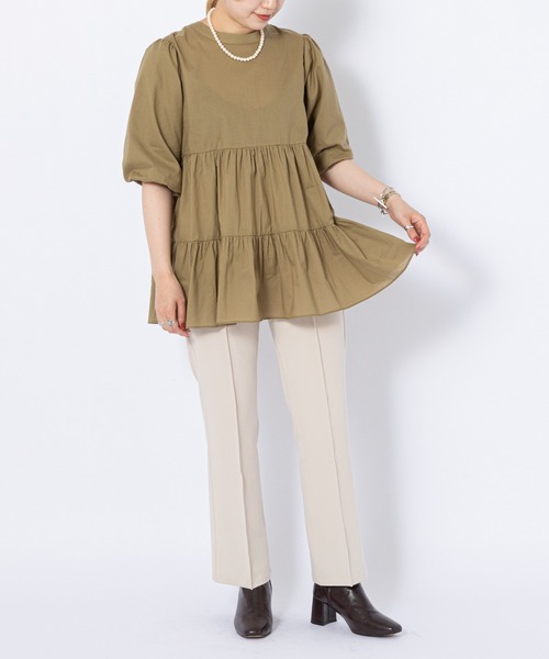 CIAOPANIC(チャオパニック)の「2WAYティアードブラウス(シャツ/ブラウス・レディース・オフホワイト/ブラック/カーキ・FREE)」の5枚目の写真