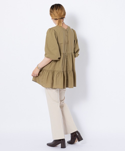 CIAOPANIC(チャオパニック)の「2WAYティアードブラウス(シャツ/ブラウス・レディース・オフホワイト/ブラック/カーキ・FREE)」の8枚目の写真