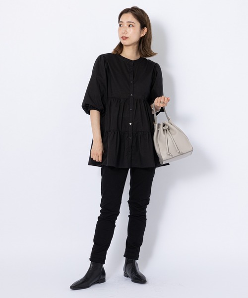 CIAOPANIC(チャオパニック)の「2WAYティアードブラウス(シャツ/ブラウス・レディース・オフホワイト/ブラック/カーキ・FREE)」の6枚目の写真