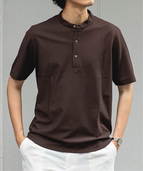 EDIFICE(エディフィス)の「バンドカラー ポロシャツ(ポロシャツ・メンズ・ホワイト/ネイビー/ブラウン・SMALL/MEDIUM/LARGE/X-LARGE)」の2枚目の写真