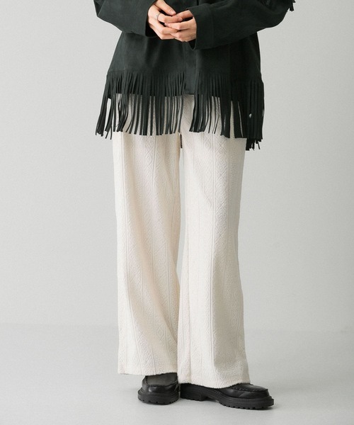 KBF（ケイビーエフ）の「ジャガードパイルパンツ（その他パンツ・レディース・チャコールグレー/ピンク/アイボリー・ONE）」の10枚目の写真