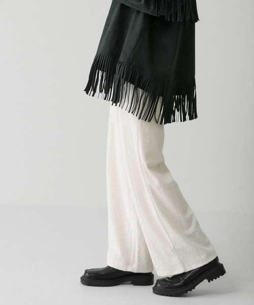 KBF（ケイビーエフ）の「ジャガードパイルパンツ（その他パンツ・レディース・チャコールグレー/ピンク/アイボリー・ONE）」の11枚目の写真