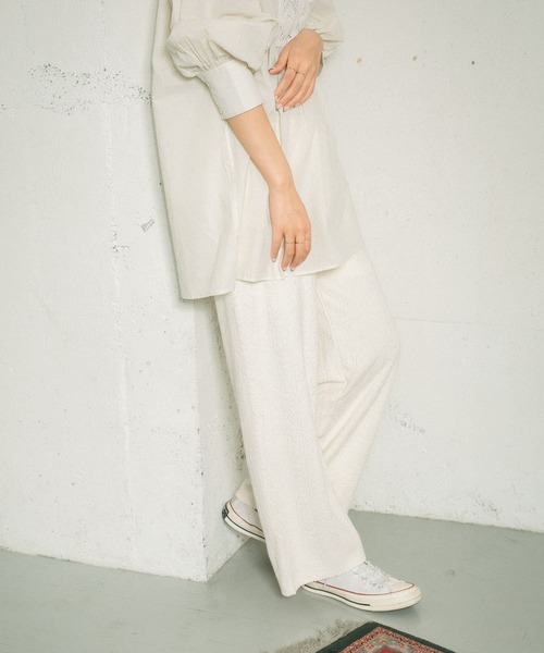 KBF（ケイビーエフ）の「ジャガードパイルパンツ（その他パンツ・レディース・チャコールグレー/ピンク/アイボリー・ONE）」の13枚目の写真