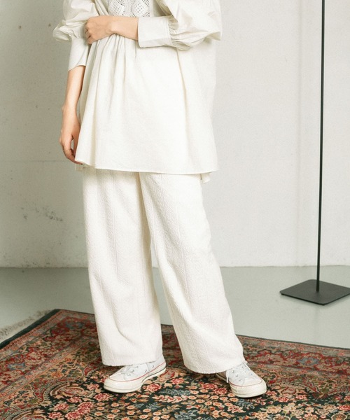 KBF（ケイビーエフ）の「ジャガードパイルパンツ（その他パンツ・レディース・チャコールグレー/ピンク/アイボリー・ONE）」の14枚目の写真