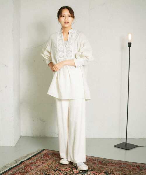 KBF（ケイビーエフ）の「ジャガードパイルパンツ（その他パンツ・レディース・チャコールグレー/ピンク/アイボリー・ONE）」の16枚目の写真