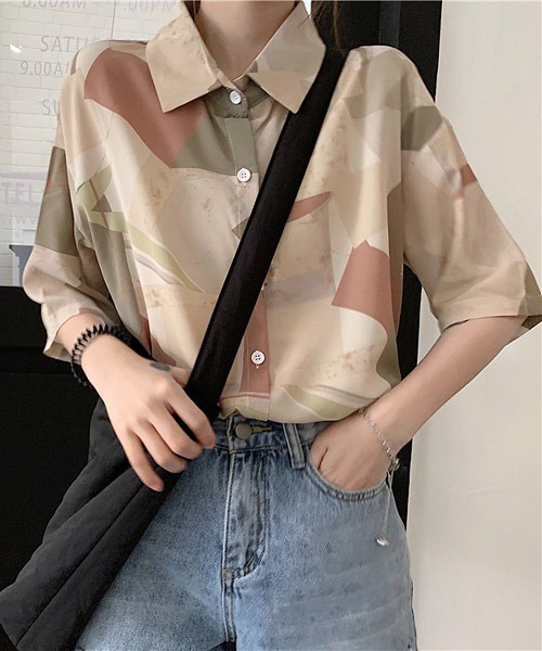 Urge 幾何学模様 シャツ シャツ ブラウス Urge アージコロン のファッション通販 Zozotown