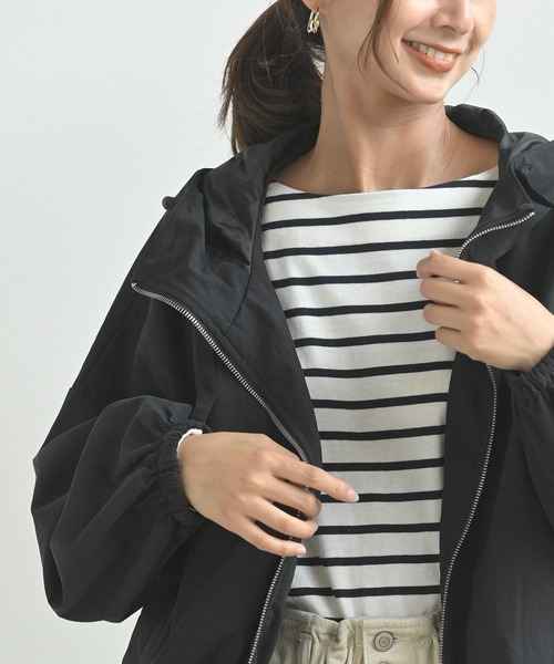 rps(アールピーエス)の「ボリュームフードブルゾン(ブルゾン・レディース・ブラック/アイボリー/ライトカーキ/グレイッシュベージュ・M)」の16枚目の写真