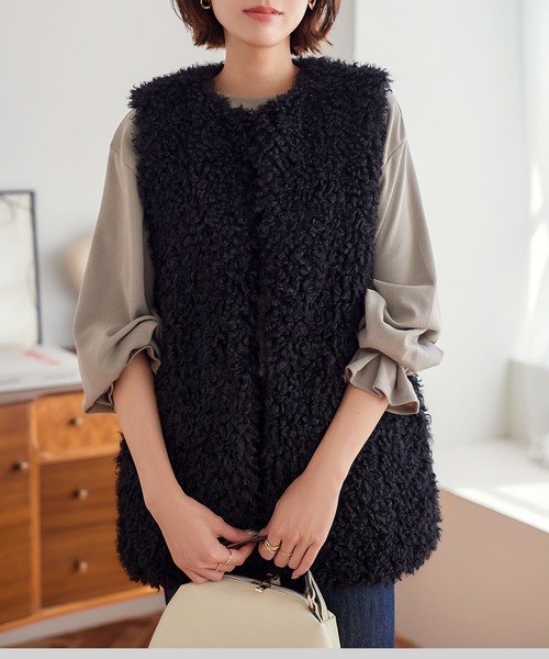 KOBE LETTUCE(コウベレタス)の「キャンディースリーブプルオーバー(Tシャツ/カットソー・レディース・ピンク/モカ/サックスブルー/ブラック/アイボリー/ブラウン系/グレー系/ピンク系/グレイッシュベージュ・FREE)」の7枚目の写真