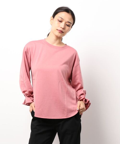 KOBE LETTUCE(コウベレタス)の「キャンディースリーブプルオーバー(Tシャツ/カットソー・レディース・ピンク/モカ/サックスブルー/ブラック/アイボリー/ブラウン系/グレー系/ピンク系/グレイッシュベージュ・FREE)」の13枚目の写真