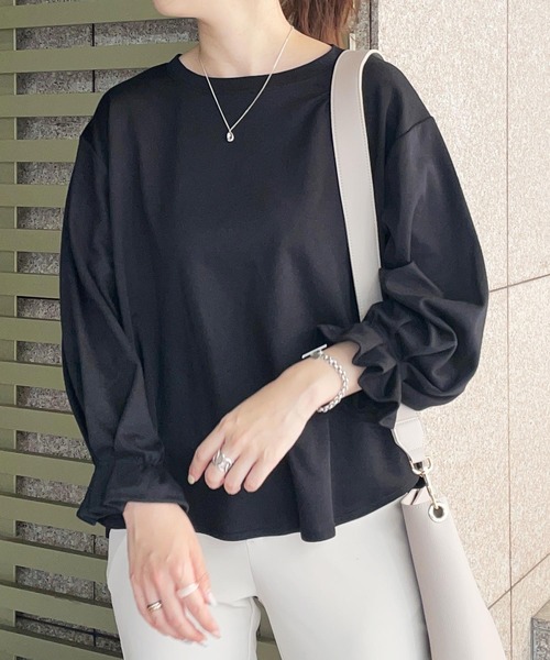 KOBE LETTUCE(コウベレタス)の「キャンディースリーブプルオーバー(Tシャツ/カットソー・レディース・ピンク/モカ/サックスブルー/ブラック/アイボリー/ブラウン系/グレー系/ピンク系/グレイッシュベージュ・FREE)」の17枚目の写真