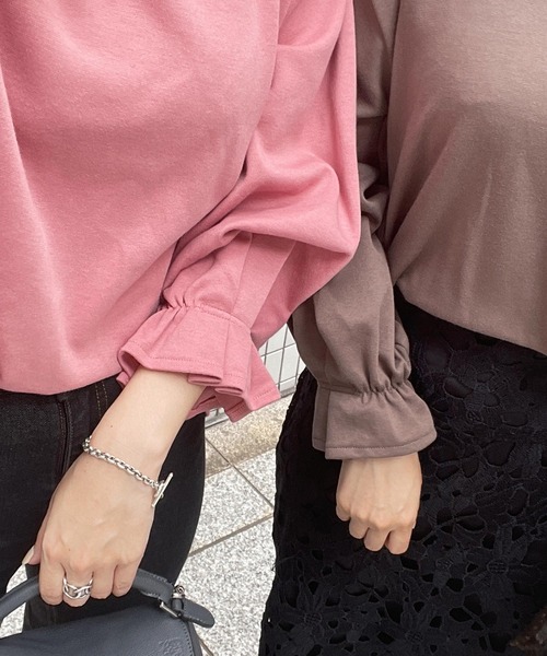 KOBE LETTUCE(コウベレタス)の「キャンディースリーブプルオーバー(Tシャツ/カットソー・レディース・ピンク/モカ/サックスブルー/ブラック/アイボリー/ブラウン系/グレー系/ピンク系/グレイッシュベージュ・FREE)」の22枚目の写真