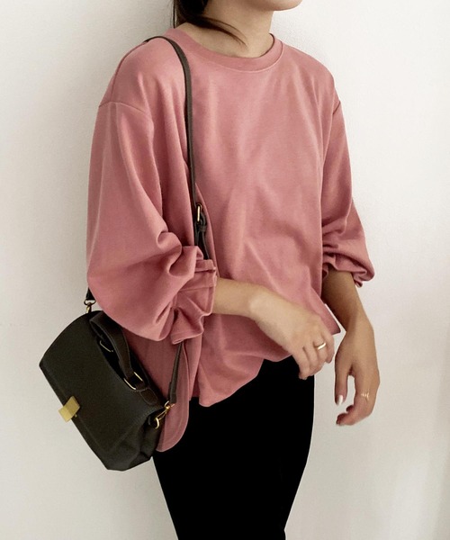 KOBE LETTUCE(コウベレタス)の「キャンディースリーブプルオーバー(Tシャツ/カットソー・レディース・ピンク/モカ/サックスブルー/ブラック/アイボリー/ブラウン系/グレー系/ピンク系/グレイッシュベージュ・FREE)」の19枚目の写真