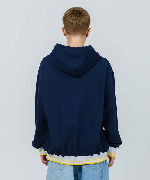 XLARGE（エクストララージ）の「STRIPE RIB PULLOVER HOODED SWEAT（パーカー・メンズ・ブラック/ネイビー/グリーン・S/M/L/XL）」の5枚目の写真