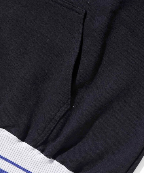 XLARGE（エクストララージ）の「STRIPE RIB PULLOVER HOODED SWEAT（パーカー・メンズ・ブラック/ネイビー/グリーン・S/M/L/XL）」の11枚目の写真