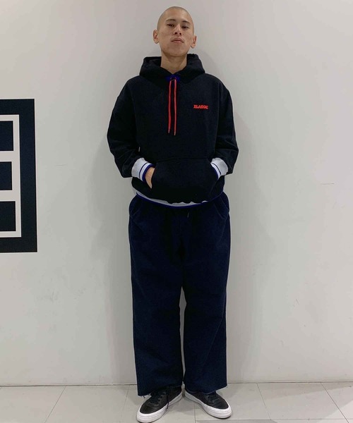 XLARGE（エクストララージ）の「STRIPE RIB PULLOVER HOODED SWEAT（パーカー・メンズ・ブラック/ネイビー/グリーン・S/M/L/XL）」の21枚目の写真