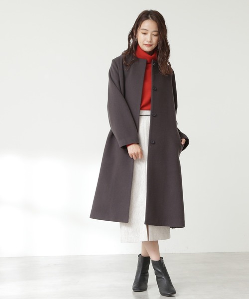 N.（N. Natural Beauty Basic）（エヌエヌナチュラルビューティーベーシック）の「【S Size Line】◆パイピングタイトスカート（スカート・レディース・オフホワイト/ブラウン/ブルー・SMALL/MEDIUM）」の4枚目の写真