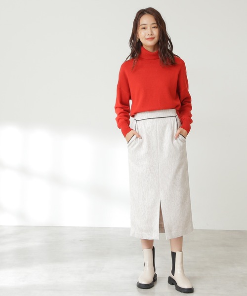 N.（N. Natural Beauty Basic）（エヌエヌナチュラルビューティーベーシック）の「【S Size Line】◆パイピングタイトスカート（スカート・レディース・オフホワイト/ブラウン/ブルー・SMALL/MEDIUM）」の11枚目の写真