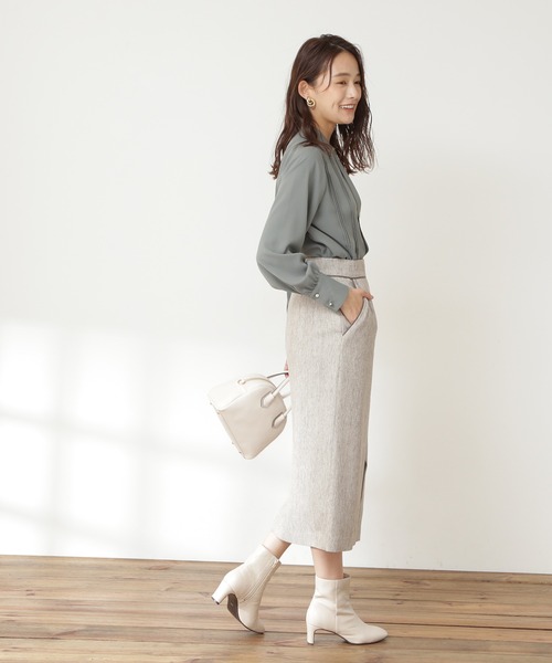 N.（N. Natural Beauty Basic）（エヌエヌナチュラルビューティーベーシック）の「【S Size Line】◆パイピングタイトスカート（スカート・レディース・オフホワイト/ブラウン/ブルー・SMALL/MEDIUM）」の10枚目の写真