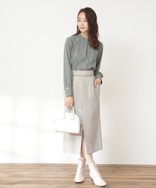 N.（N. Natural Beauty Basic）（エヌエヌナチュラルビューティーベーシック）の「【S Size Line】◆パイピングタイトスカート（スカート・レディース・オフホワイト/ブラウン/ブルー・SMALL/MEDIUM）」の13枚目の写真