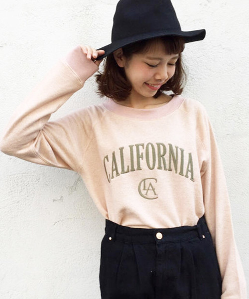 Kastane（カスタネ）の「【Kastane】CA刺繍裏毛プルオーバー（Tシャツ/カットソー・レディース・ベビーピンク/ブルー/アイボリー/グレー・FREE）」の7枚目の写真