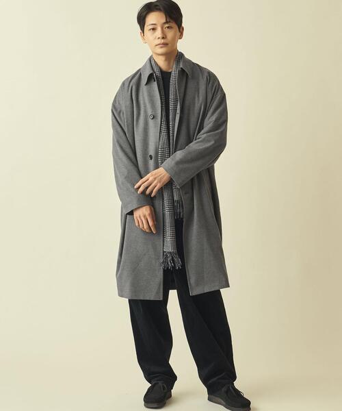 info. BEAUTY&YOUTH（インフォビューティアンドユース）の「【WEB限定】＜info. BEAUTY&YOUTH＞ TRPU ツイル バルーン ステンカラーコート（ステンカラーコート・メンズ・ブラック/グレー・M/S/L）」の3枚目の写真