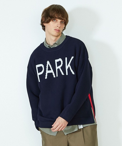 FRAPBOIS（フラボア）の「PARK ニット（ニット/セーター・レディース・ネイビー/キャメル・2/1）」の2枚目の写真