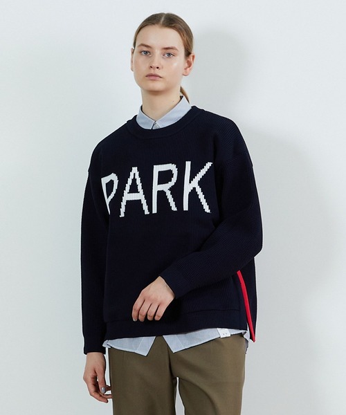 FRAPBOIS（フラボア）の「PARK ニット（ニット/セーター・レディース・ネイビー/キャメル・2/1）」の3枚目の写真