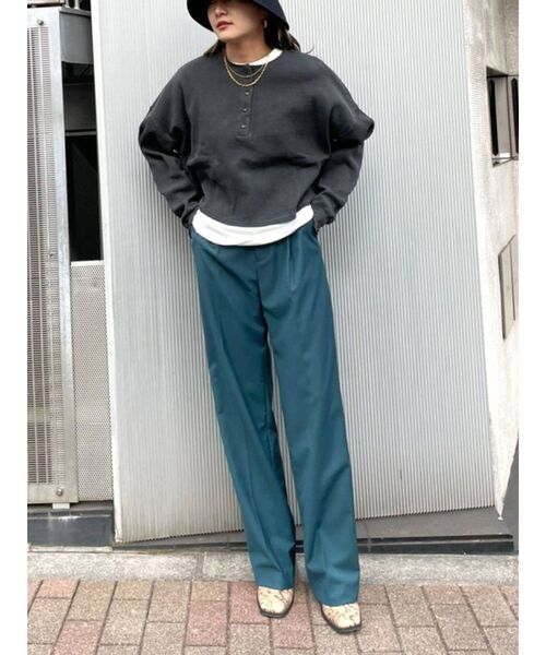 EMODA（エモダ）の「ピグメントサーマルトップ（Tシャツ/カットソー・レディース・その他/ブラック/アイボリー・FREE）」の8枚目の写真