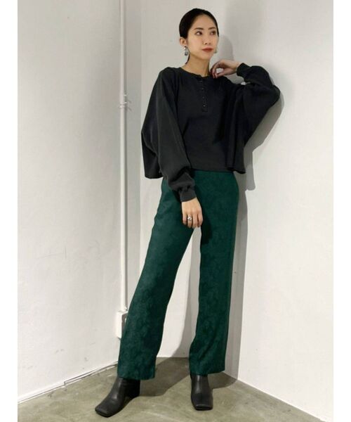 EMODA（エモダ）の「ピグメントサーマルトップ（Tシャツ/カットソー・レディース・その他/ブラック/アイボリー・FREE）」の10枚目の写真