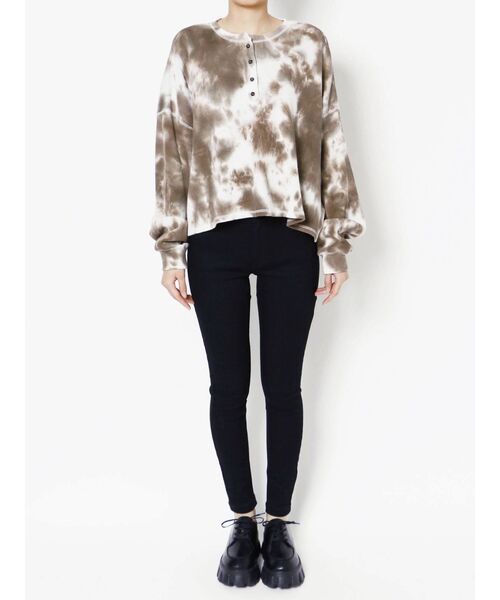 EMODA（エモダ）の「ピグメントサーマルトップ（Tシャツ/カットソー・レディース・その他/ブラック/アイボリー・FREE）」の17枚目の写真