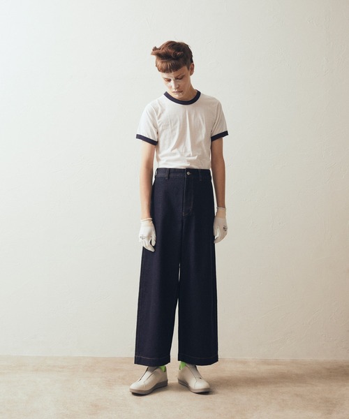 AIMNAIM（エイムネイム）の「AN WIDE JEANS（デニムパンツ・メンズ・ホワイト/ネイビー・MEDIUM/LARGE）」の5枚目の写真