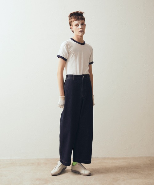 AIMNAIM（エイムネイム）の「AN WIDE JEANS（デニムパンツ・メンズ・ホワイト/ネイビー・MEDIUM/LARGE）」の6枚目の写真