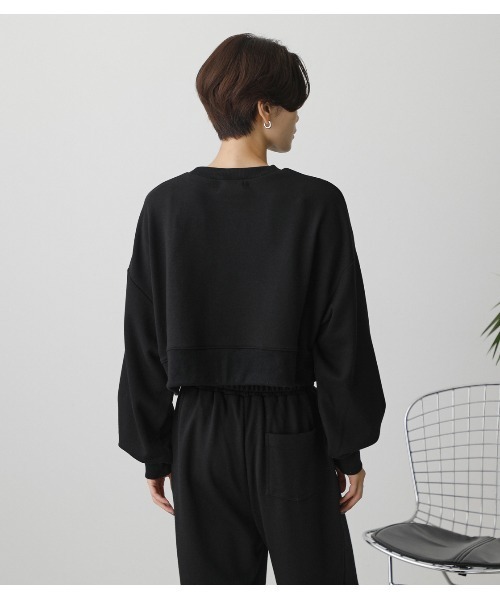 AZUL by moussy（アズールバイマウジー）の「T/H SHORT SWEAT TOPS/ T/Hショートスウェットトップス（スウェット・レディース・ブラック/杢グレー/ライトベージュ・FREE）」の9枚目の写真